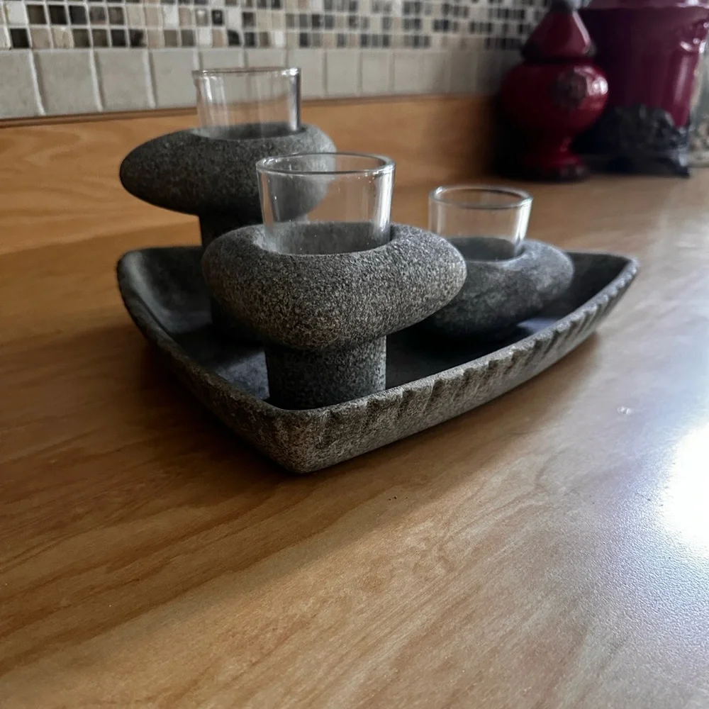 PartyLite Living StonesTextured Gray candle Decorative home decor - Picture 12 of 17